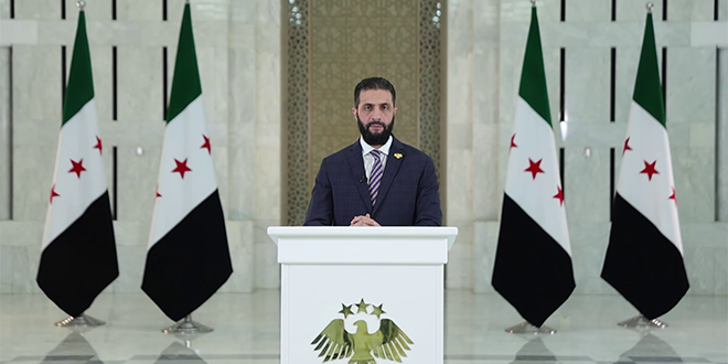 كلمة الرئيس السوري أحمد الشرع حول تطورات الأوضاع في السويداء