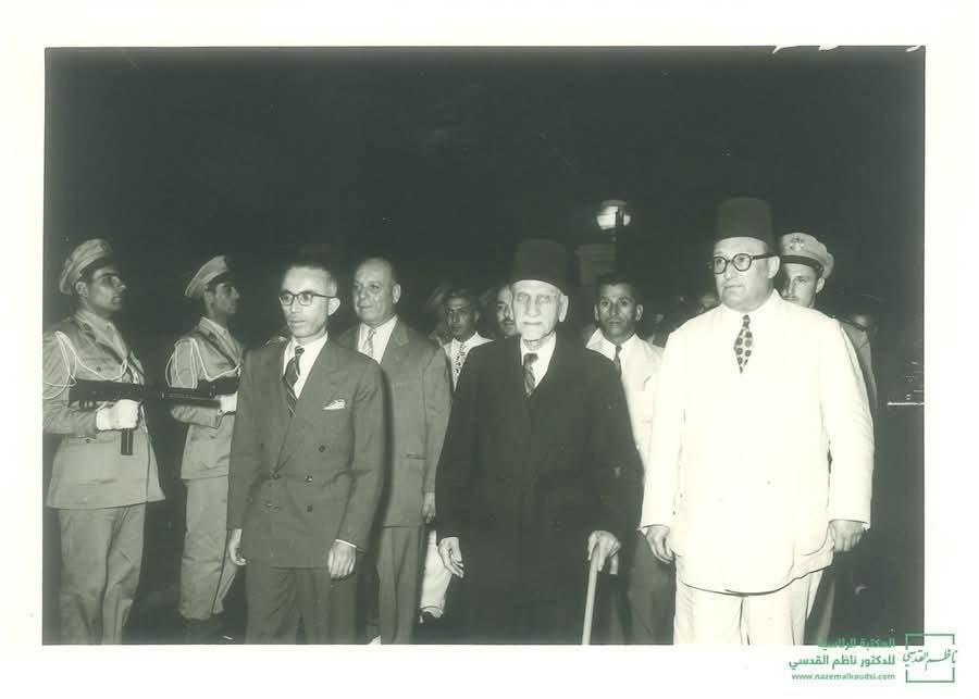الرئيس هاشم الأتاسي يفتتح معرض دمشق الدولي عام 1954