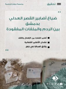 ضياع أضابير القصر العدلي بدمشق بين الردم والملفات المفقودة