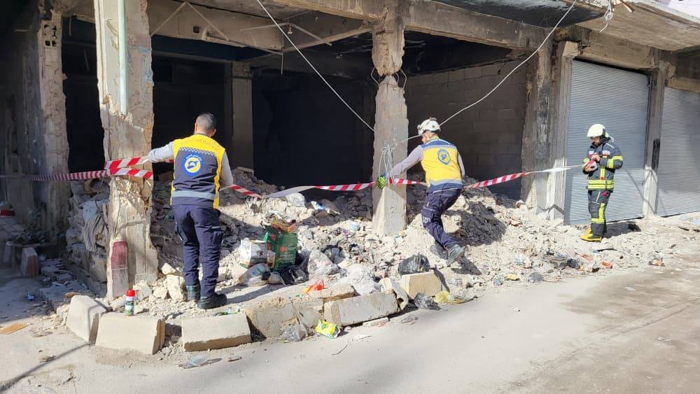 انهيار جزئي لبناء سكني في الحجر الأسود بريف دمشق