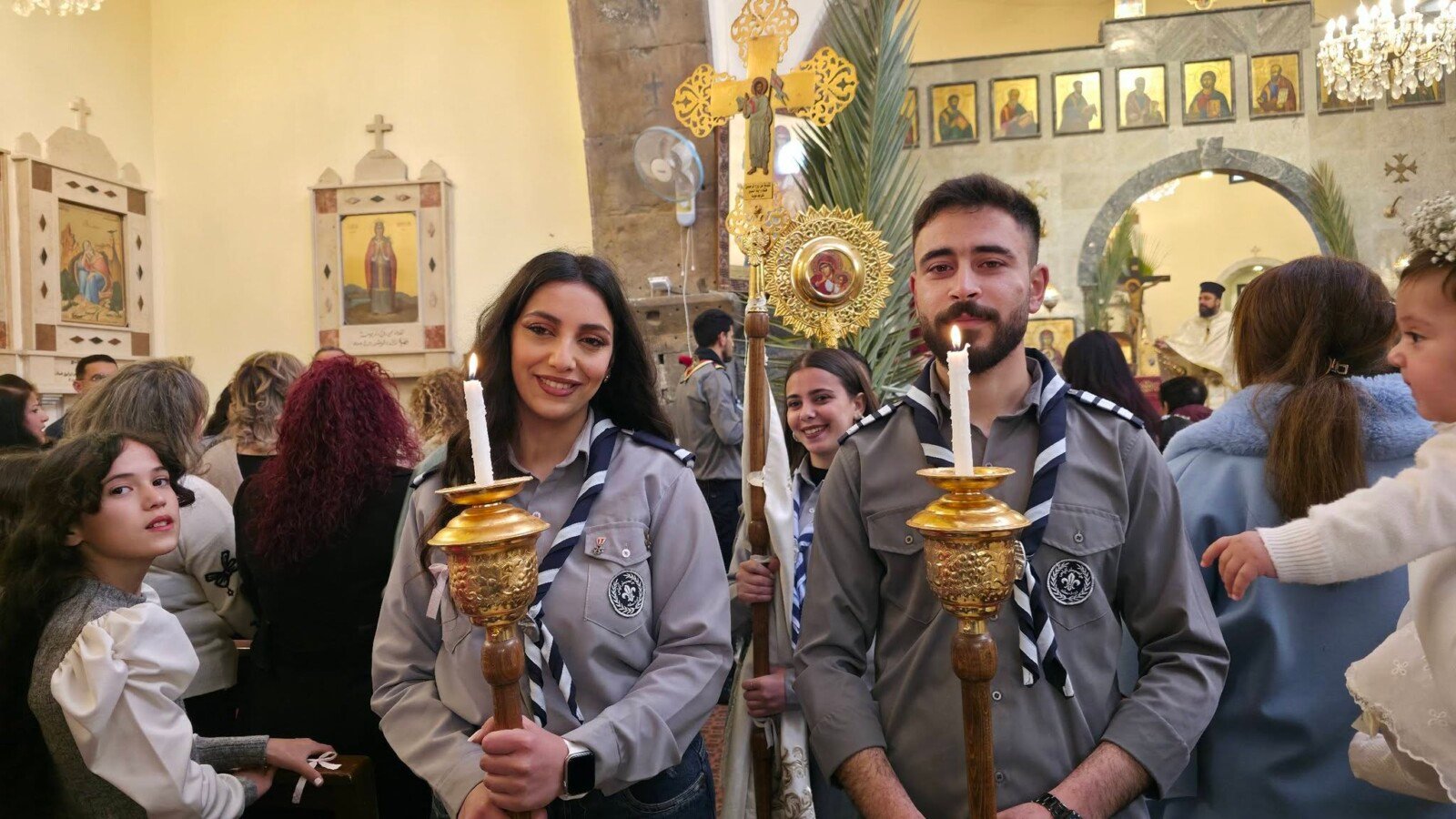 أبناء دمشق وإزرع من الطائفة المسيحية يحتفلون بأحد “الشعانين”