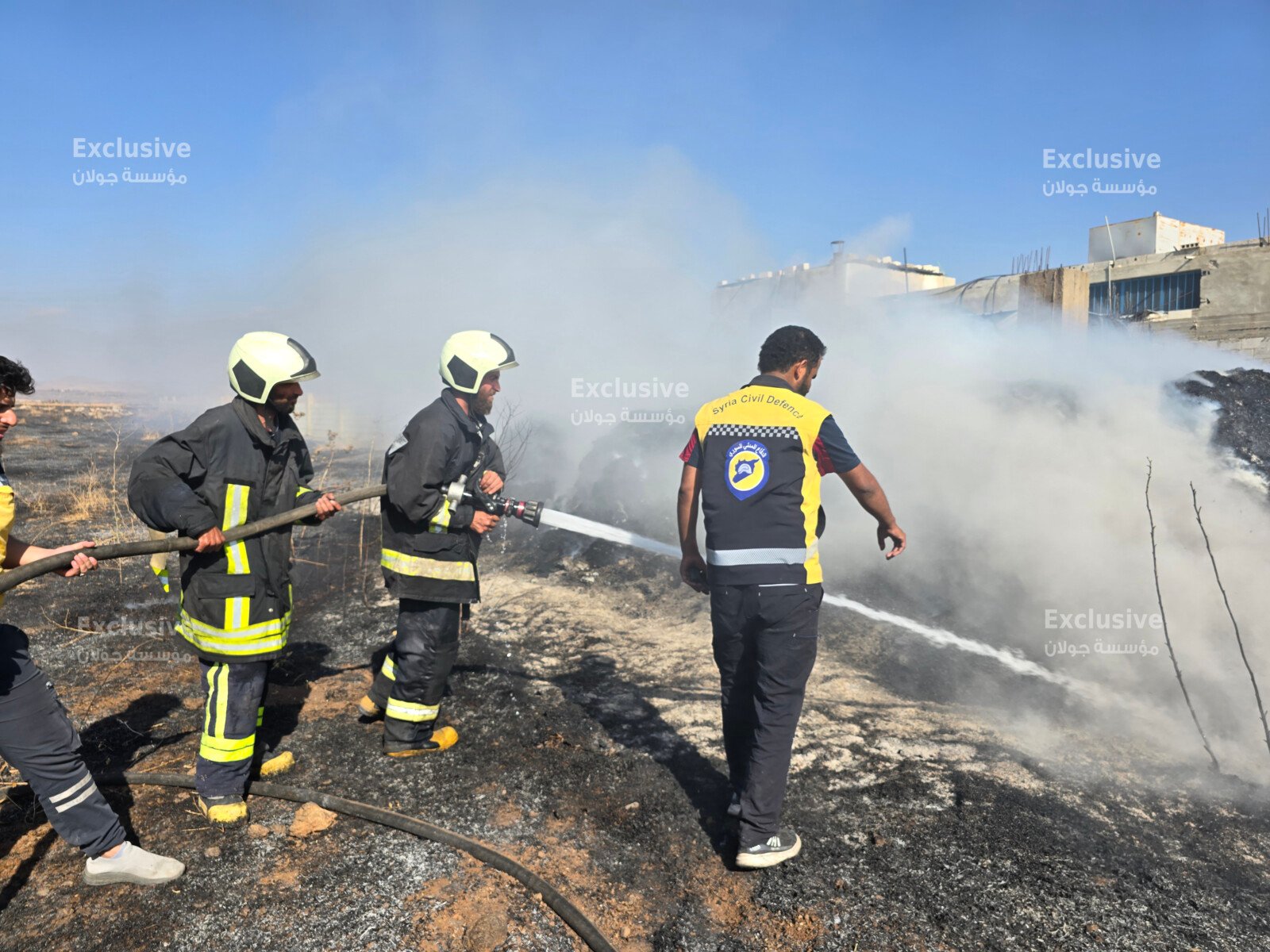 السيطرة على حريق واسع بين ولغا والمزرعة بعد أكثر من خمس ساعات من الإخماد