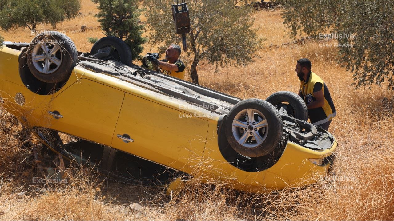 بسبب هاتف السائق حادث على طريق دمشق–السويداء.. و الاستجابة السريعة تتدخل