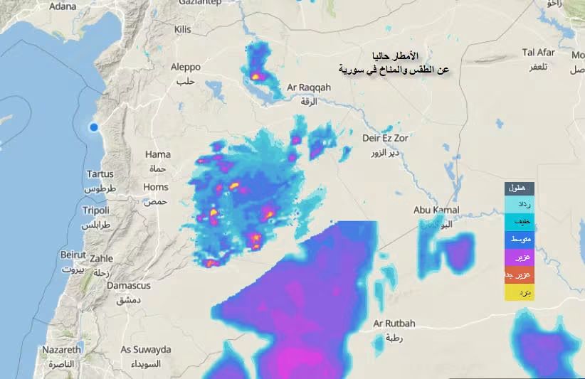 انخفاض تدريجي في الحرارة واستمرار حالة عدم الاستقرار الجوي في سورية